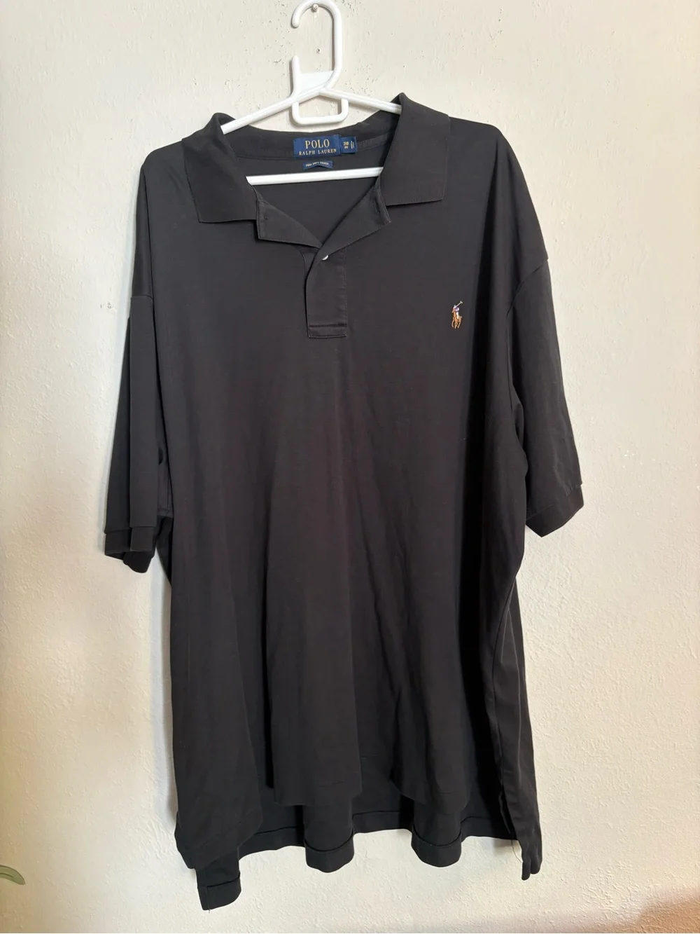 P olo Ralph Lauren 3XB Big Black Pima Cotton Polo Shirt Multicolor Pony